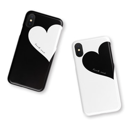 Big Heart♡Black & White　 名入れ/iPhoneケース/Xperia/Galaxy/AQUOS 1枚目の画像
