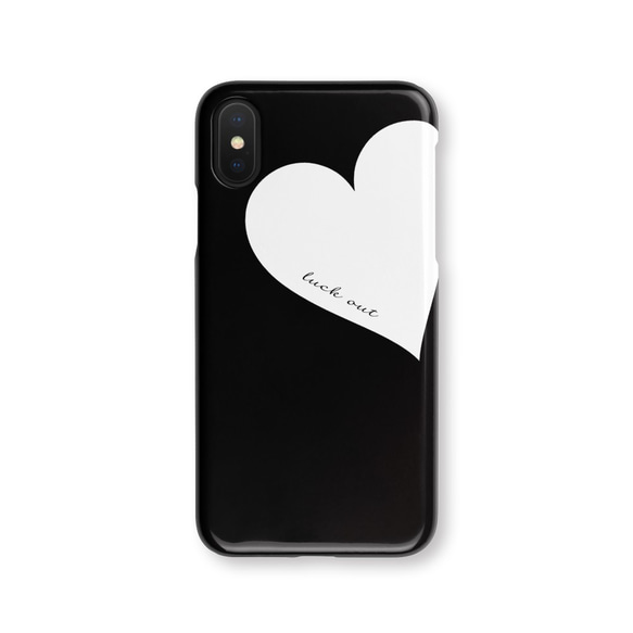 Big Heart♡Black & White　 名入れ/iPhoneケース/Xperia/Galaxy/AQUOS 4枚目の画像