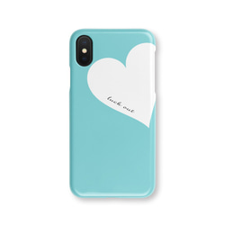 Big Heart♡ターコイズブルー　名入れ/iPhoneケース/Xperia/Galaxy/AQUOS 4枚目の画像