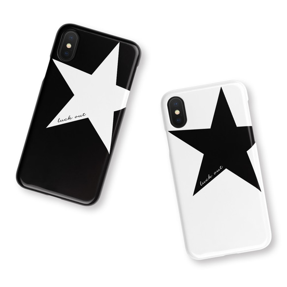 Big Star★Black&White　名入れ/iPhoneケース/Xperia/Galaxy/AQUOS 1枚目の画像