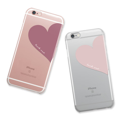 Big Heart♡桜色　iPhoneケース iPhone11 11Pro XS iPhoneXR クリアケース 1枚目の画像