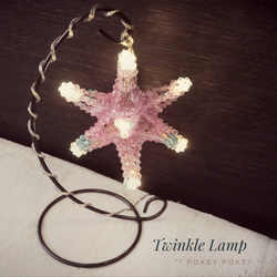 ~Twinkle Lamp~ ピンク 多面体 トゥインクルランプ アンティーク ペンダントライト 1枚目の画像