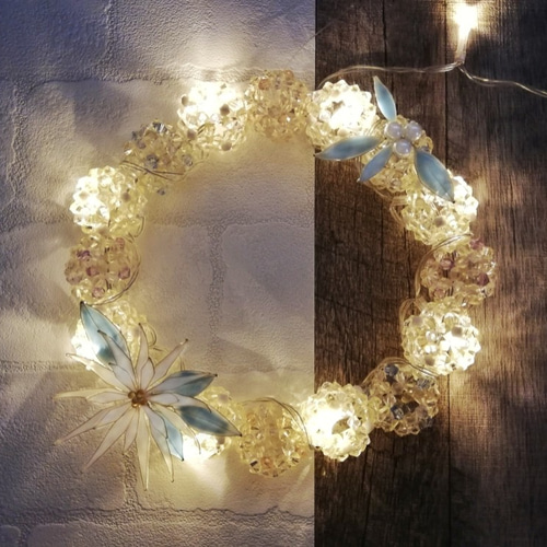 snow white wreath* スノーホワイト♡リース クリスマス ランプ