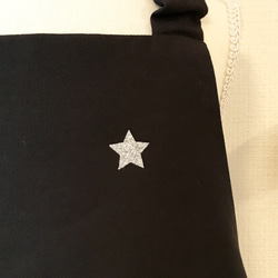 キッズエプロン&三角巾XL　くろボーダー　リバーシブル 3枚目の画像