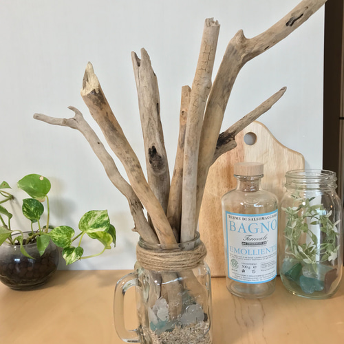 値下げ❗️一輪挿し　花瓶　オブジェ　置物　流木　根っこ 流木流木枝のオブジェ drift woods インテリア 一輪挿し・花瓶・花器