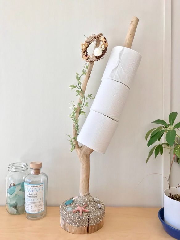 流木アート　トイレットペーパーホルダー&タオルホルダー 流木アート トイレットペーパーホルダー&タオルホルダー トイレット