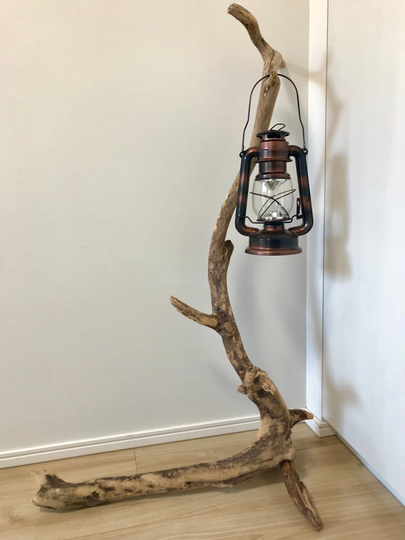 一本枝流木のインテリア スタンドインテリア ランタンスタンド その他