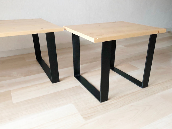 無垢木 小サイズ リビングテーブル センターテーブル ベッドサイドテーブル 無塗装 天然木 アイアイテーブル セカンド 8枚目の画像