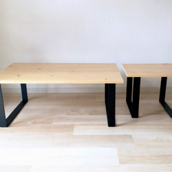 無垢木 大サイズ アイアイテーブル リビングテーブル センターテーブル ローテーブル 無塗装 天然木 7枚目の画像