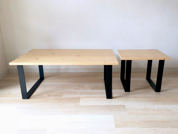 無垢木 大サイズ アイアイテーブル リビングテーブル センターテーブル ローテーブル 無塗装 天然木 7枚目の画像