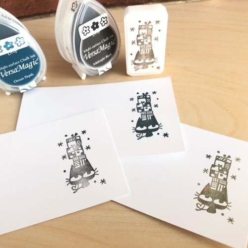 プレゼントいっぱい ひのきにゃん 消しゴムはんこ(N51) はんこ