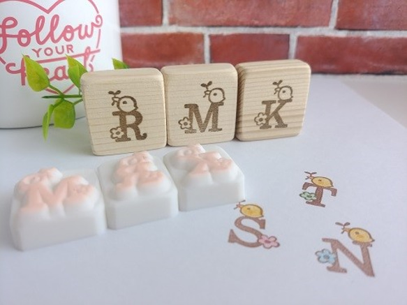 アルファベット お花とことり 消しゴムはんこ はんこ・スタンプ ばなな