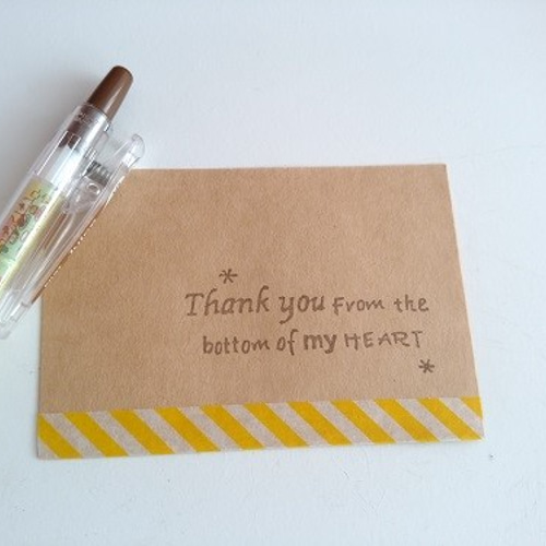 消しゴムはんこ　ありがとうの気持ちを込めて 英文「感謝の気持ちを込めて心からありがとう」 消しゴムはんこ はんこ