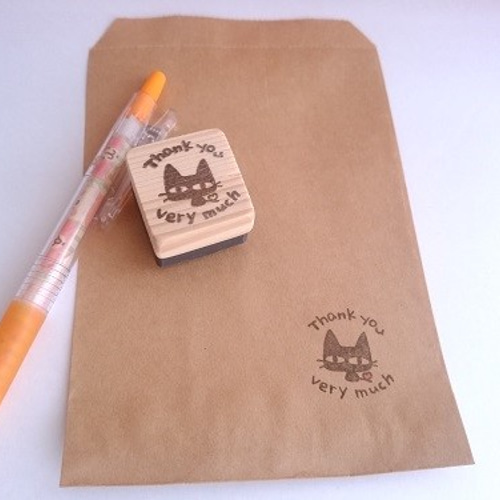 消しゴムはんこ　リアルねこさんとthankyou 消しゴムはんこ リアルねこさんとthankyou 消しゴムはんこ＊THANK YOU