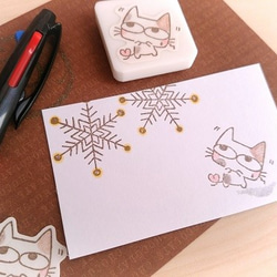 猫「あわわわ」ひのきにゃん消しゴムはんこ(M404) はんこ・スタンプ