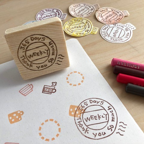 手書き文字が可愛い消印風スタンプ 消しゴムはんこ(G13) はんこ