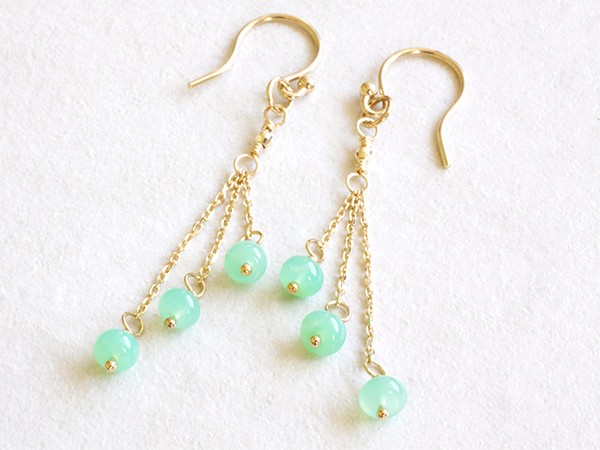 K１０ クリソプレーズ フックピアス