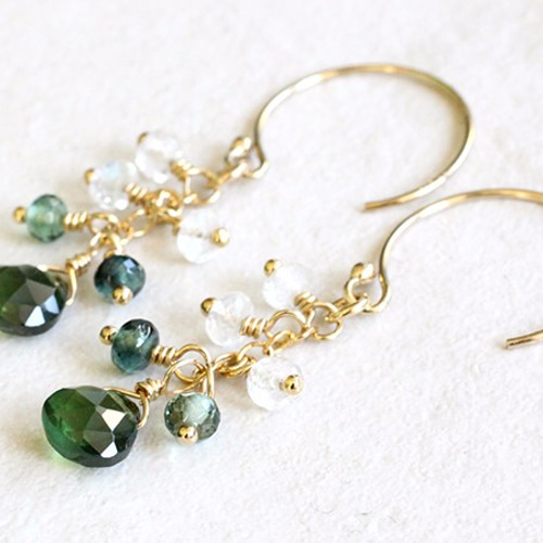 14KGF グリーンアパタイト ピアス【イヤリング変更可】 ピアス