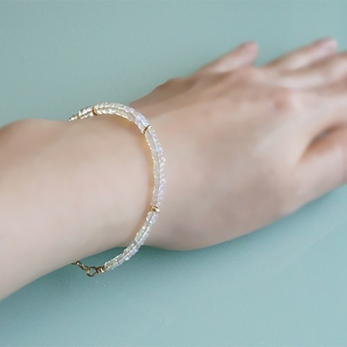 No.2297★14KGF天然石エチオピアンオパールのブレスレット No.2297☆14KGF天然石エチオピアンオパールのブレスレット No.2297