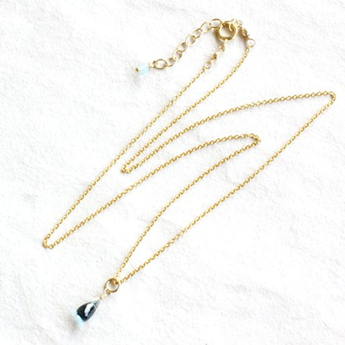 14KGF ロンドンブルートパーズ チャーム ネックレス ネックレス