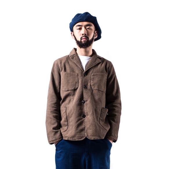 泥染め 刺し子 ジャケット Tailored JKT 1枚目の画像