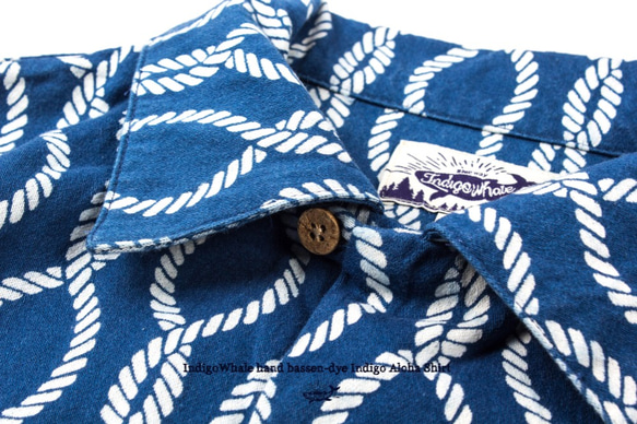 藍染 ハンドメイド 抜染 半袖 Aloha シャツ 2枚目の画像