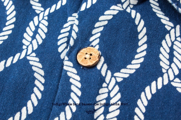 藍染 ハンドメイド 抜染 半袖 Aloha シャツ 5枚目の画像