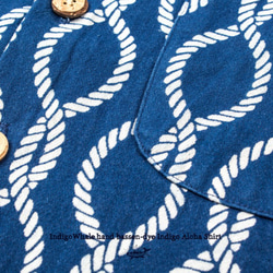 藍染 ハンドメイド 抜染 半袖 Aloha シャツ 6枚目の画像