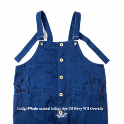 藍染め オーバーオール デッキパンツ USN overalls 2枚目の画像