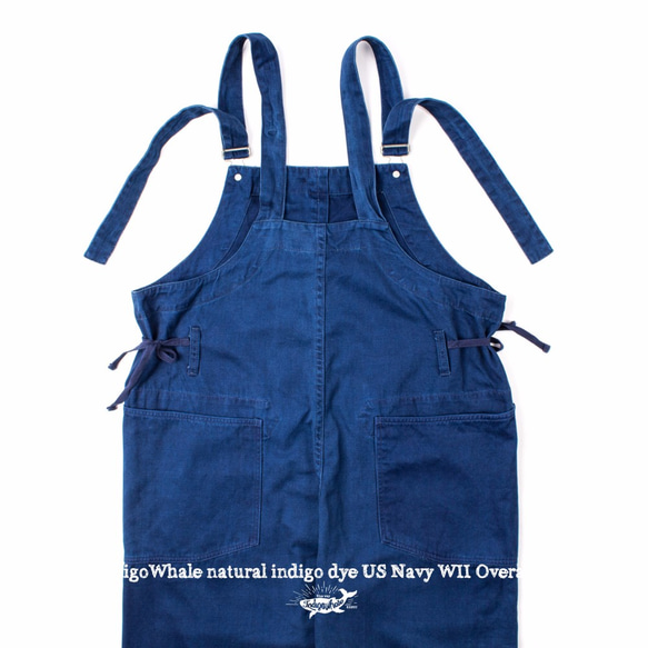 藍染め オーバーオール デッキパンツ USN overalls 3枚目の画像