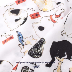 歌川国芳 浮世絵猫百景 Aloha shirt シャツ  M 9枚目の画像