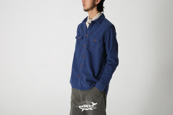 メンズ 草木染め シャツ flannel ELK shirt 3枚目の画像