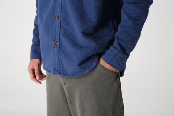 メンズ 草木染め シャツ flannel ELK shirt 4枚目の画像