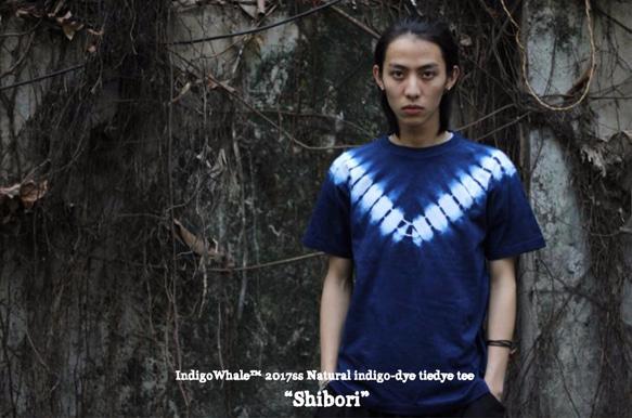 藍染め 絞り染め５種 Tシャツ shibori tee 3枚目の画像