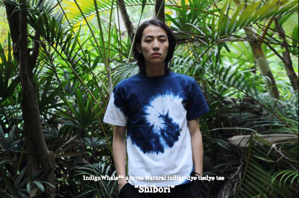 藍染め 絞り染め５種 Tシャツ shibori tee 5枚目の画像