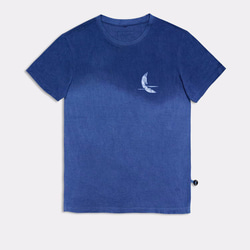 藍染め 月 ろうけつ染め 4タイプ Tシャツ shibori tee 3枚目の画像