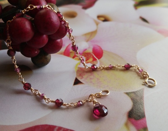 HiMARI パール ロードライトガーネットK10 ブレスレット HiMARI パール ロードライトガーネットK10 ブレスレット rizette.jpg