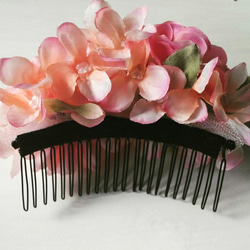 【浴衣・着物に】ピンクダリアのヘアアクセサリー 2枚目の画像