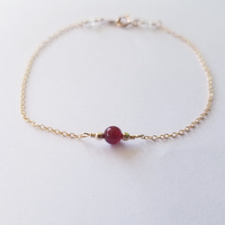 【1点のみ】14kgf 希少！ルビーのつぼみカットとペリドットのブレスレット 1点のみ】14kgf 希少！ルビーのつぼみカットとペリドットの