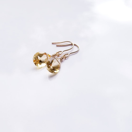 専用です　14kgf シトリン雲と天然石のピアス K18 天然シトリントパーズ 9.0ct ピアス エンジェルハート | IKENAGA
