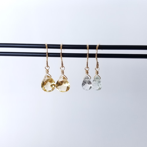 専用です　14kgf シトリン雲と天然石のピアス K18 天然シトリントパーズ 9.0ct ピアス エンジェルハート | IKENAGA