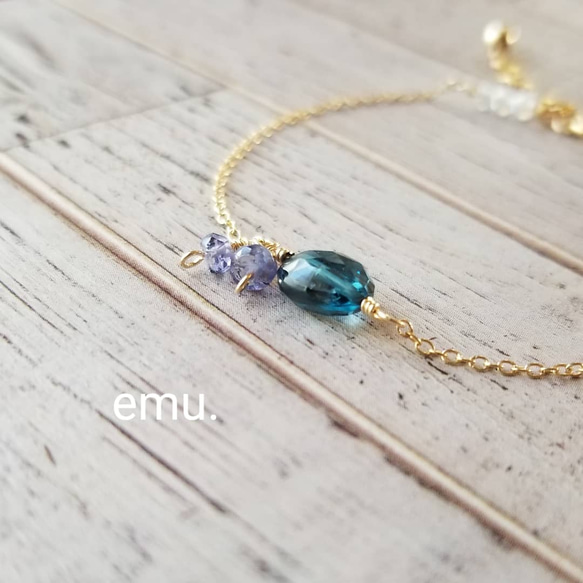 14kgf 〜 ロンドンブルートパーズのブレスレット