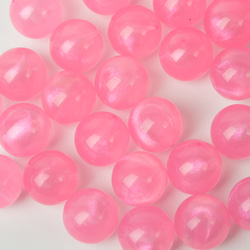 片穴　キャンディーカラービーズ　ピンク　１６ｍｍ　１０個 3枚目の画像