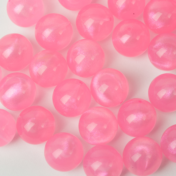 片穴　キャンディーカラービーズ　ピンク　１６ｍｍ　１０個 3枚目の画像