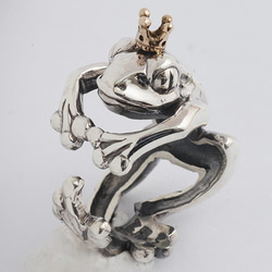 蛙の王様リング シルバーアクセサリー×K18(ピンクゴールド