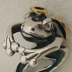 蛙の天使リング シルバーアクセサリー×K18(ピンクゴールド)-送料無料