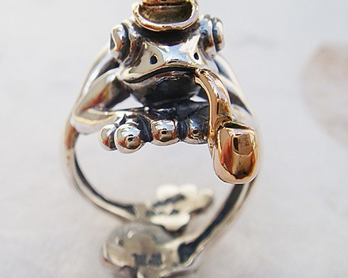 シルバーアクセサリー　カエルモチーフ　蛙　リング　ピアス　トップ　4点セット シルバーアクセサリー カエルモチーフ 蛙 リング ピアス トップ