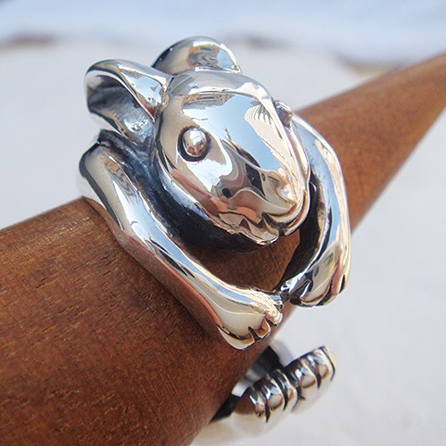 蛙(カエル)リング 大 シルバーアクセサリー かえる カエル 動物