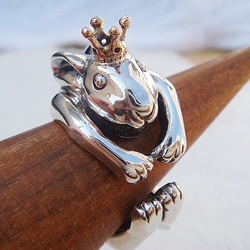 うさぎの王様リング【卯】 シルバーアクセサリー×K18（ピンク