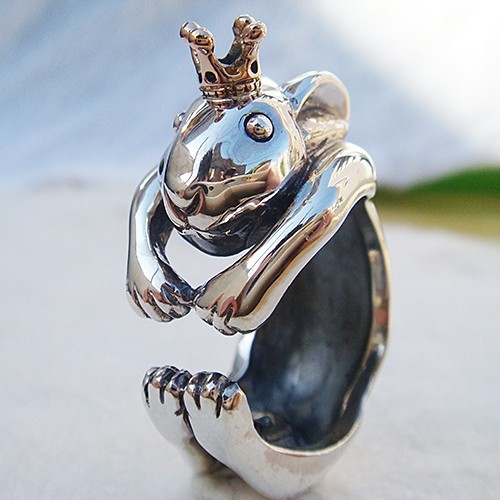 うさぎの王様リング【卯】 シルバーアクセサリー×K18（ピンク